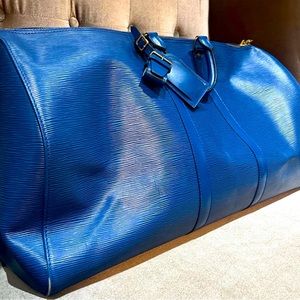 Louis Vuitton Blue Epi Keepall 55